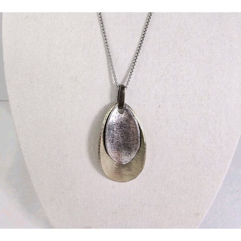 Chico's Silver and Gold Tone Pendant Necklace